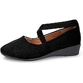 Women's Comfortable Fashion Flats Shoes, Round Toe Criss-Cross Ballet Flat with Elastic Ankle Strap, Women Pull-on Flat Ballerina Shoes