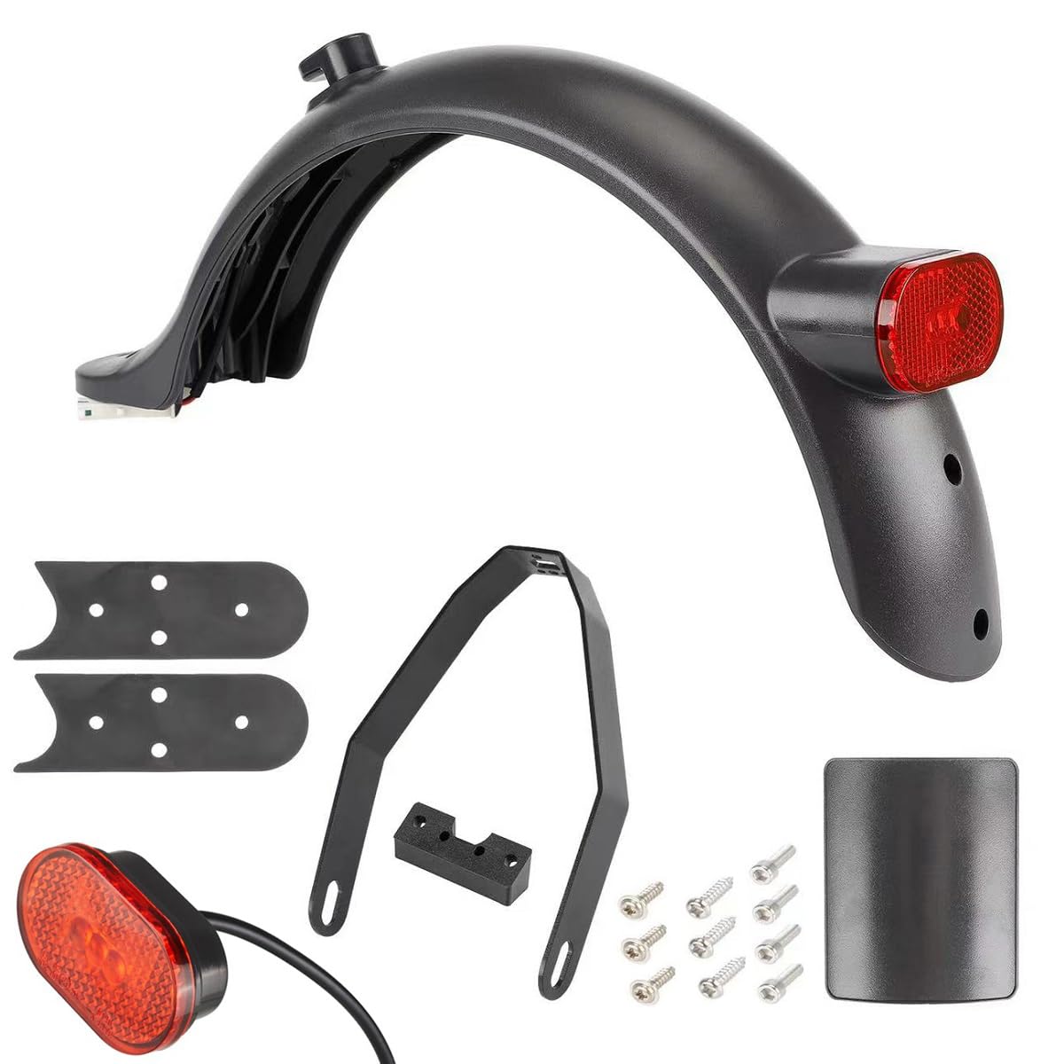 aibiku Rear Mudguard with Metal Support for Xiaomi M365, 1S, Essential, Pro, Pro 2 Scooter - Replacement Rear Fender Part Accessory