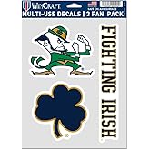 NCAA Notre Dame Fighting Irish Decal Multi Use Fan 3 Pack, Team Colors, One Size