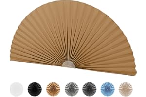 Garayma Arch Window Pleated Blinds Half Circle Window Shades Cordless Non-Woven Self Adhesive Shades Half Moon Round Window Cover Easy to Cut & Install (Coffee, 30IN*60IN)