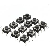 100PCS 6x6mm Tactile Push Button Switches - SPST Momentary, 4-Pin DIP, For PCB Projects