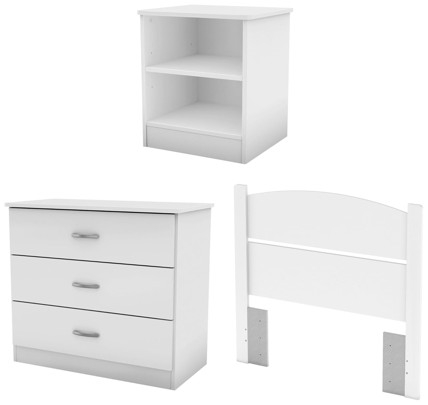 South Shore Libra 3 Piece Bedroom Set With Dresser Nightstand And Twin Headboard Pure White Kitchen Dining Dprd Tasikmalayakab Go Id