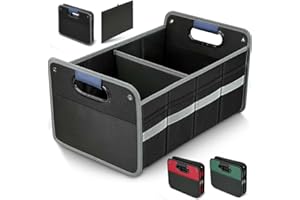 WINHUNT Car Trunk Organizer - Reinforced Handles, Collapsible Multi-Compartment Foldable and Waterproof for SUV, Sedan, Truck, Minivan