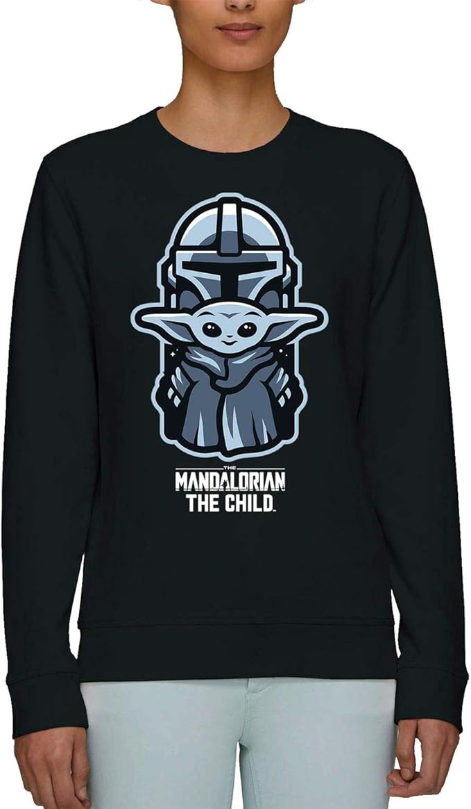 Cup of Tees The Mandalorian The Child Graphic Print Adults Unisex Grey Sweatshirt: Amazon.co.uk 
