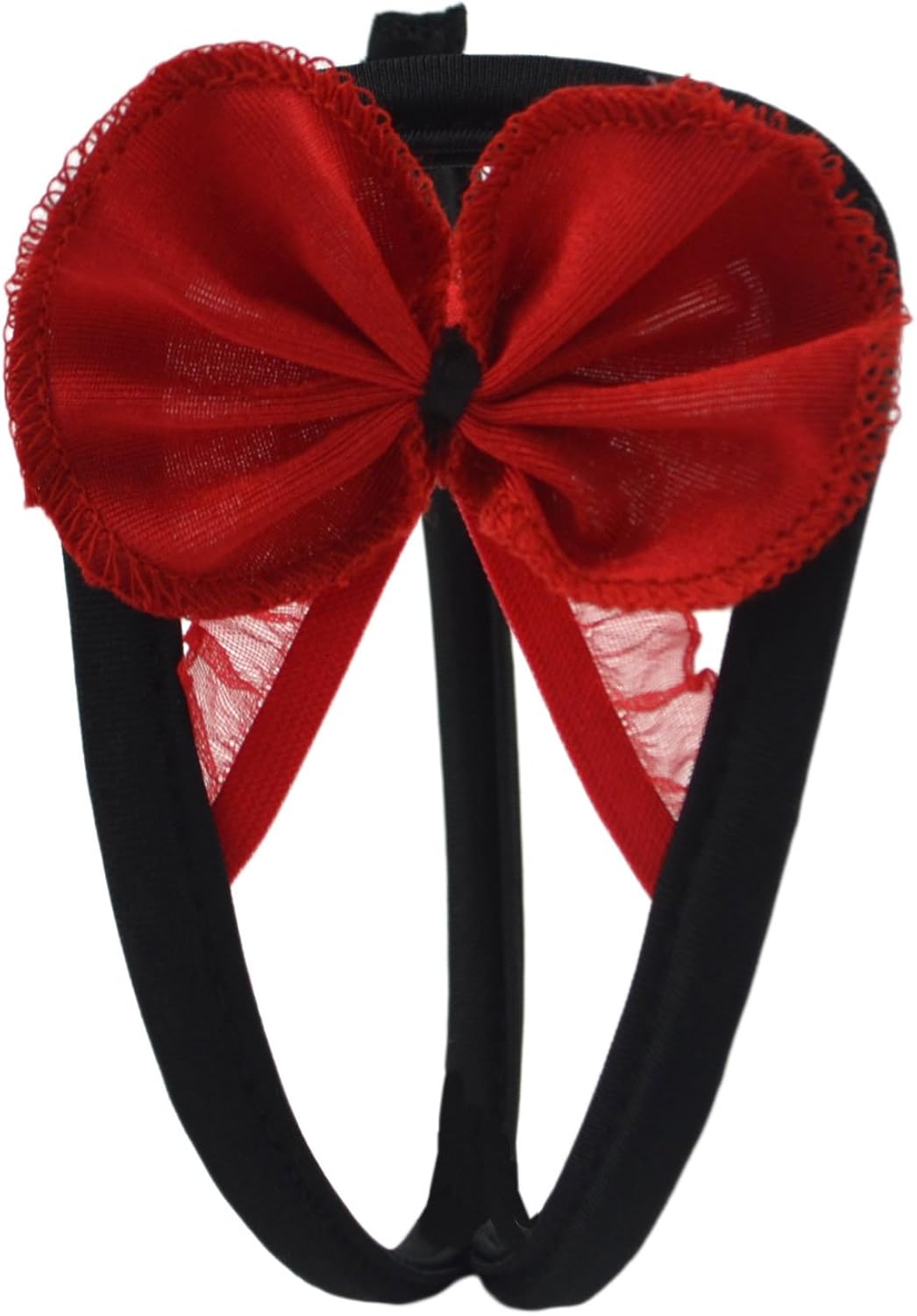 Women Lace C string Sexy Underwear, Female Open Crotch Panties/Thong C Shape C-X-103 (Red Bowknot), Red Bowknot, M/XL - Image 5