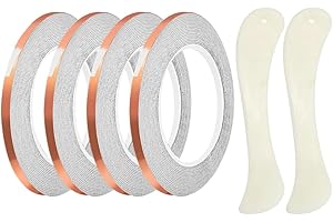 Gaicabi 7/32 Inch Copper Foil Tape for Stained Glass and Crafts, for Stained Glass Soldering, Stained Glass Supplies