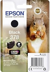 Epson 378 Black Squirrel Genuine Claria Photo HD Ink Cartridge Standard Capacity