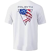 Palmyth Men's Fishing Shirt Short Sleeve Sun Protection UV UPF 50+ SPF T-Shirt