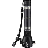 NPET T09 Solar Flashlight Car Flashlight 268 Lumens LED COB Light USB Rechargeable Tactical Multi-function Torch Emergency Tool with Window Breaker Seat Belt Cutter Compass