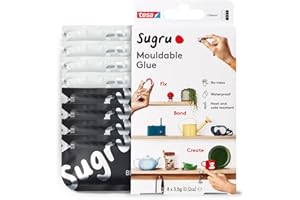 Sugru by Tesa - All Purpose Super Glue, Moldable Craft Glue for Indoor & Outdoor - Adhesive Glue for Creative Fixing, Repairing, Bonding & Personalizing - 8 Pack - Black & White (3.5g/ea)