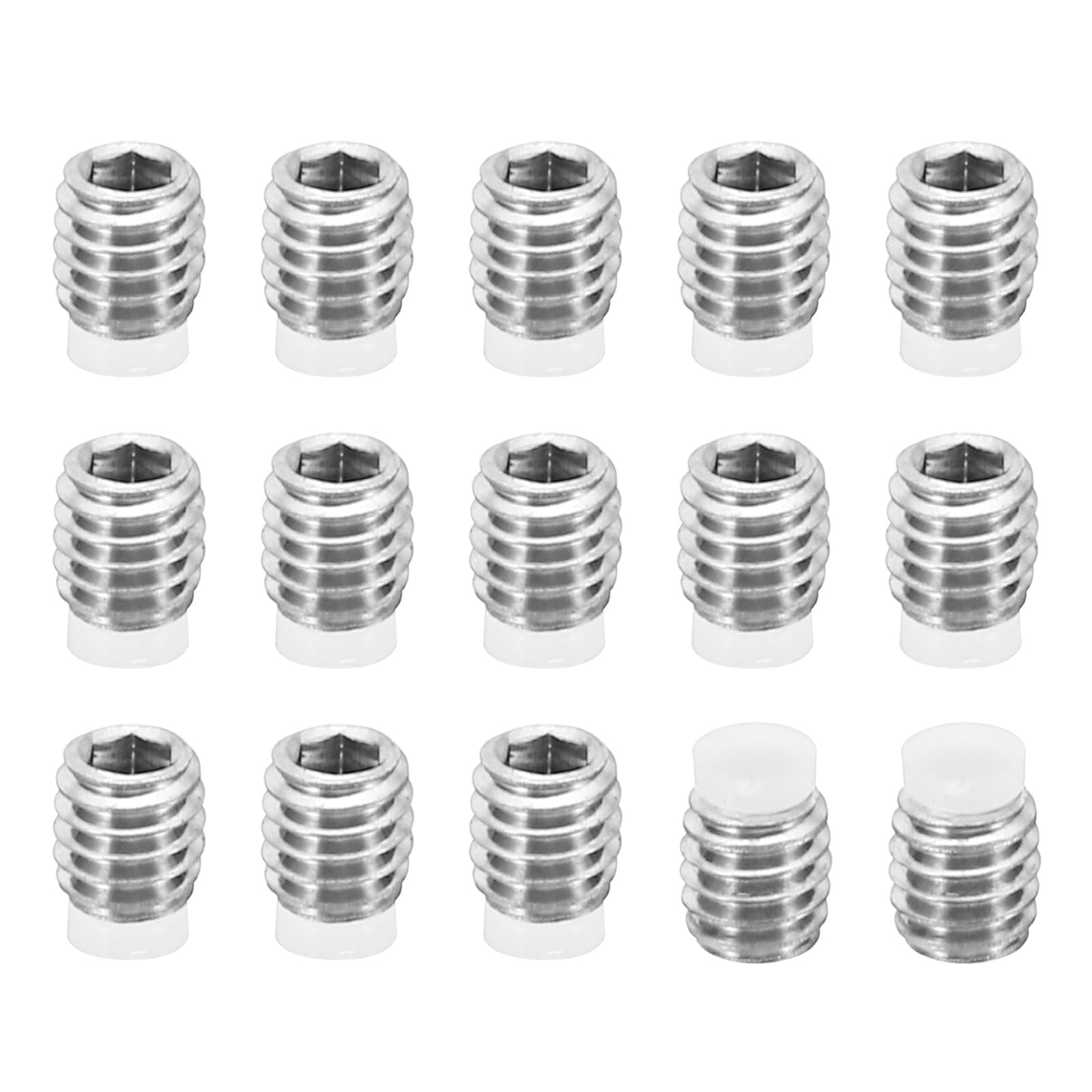 PATIKIL M4x4mm Nylon Tip Grub Screw, 15 Pack Metric Hex Socket Head Cup Point Anti Slip Set Screws Internal Hex Drive Hardware, 304 Stainless Steel