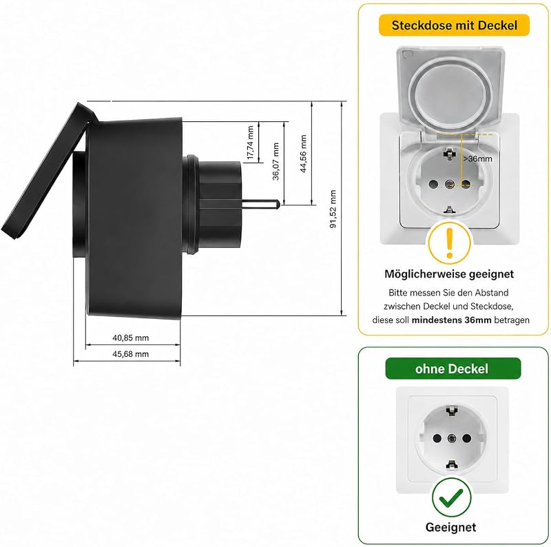 P410M WLAN Outdoor Steckdose, Smart Home Plug mit Stromzähler, IP54, funktioniert mit Alexa, Google Assistant, Siri, SmartThings & Matter, Fernsteuerung, Zeitplan, 2,4 GHz, 3680W/16A