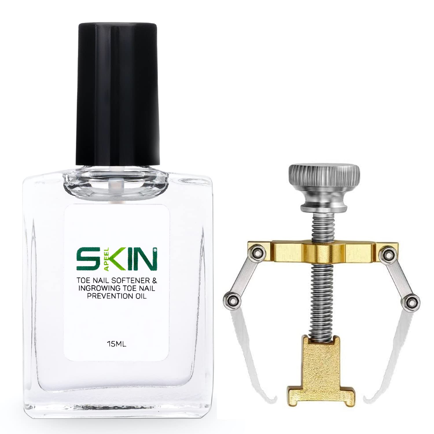 Ingrown Toenail Kit SKINAPEEL Toe Nail Softener and Ingrown Toenail Treatment Oil PLUS Ingrown Toenail Tool Correction Clamp Tool
