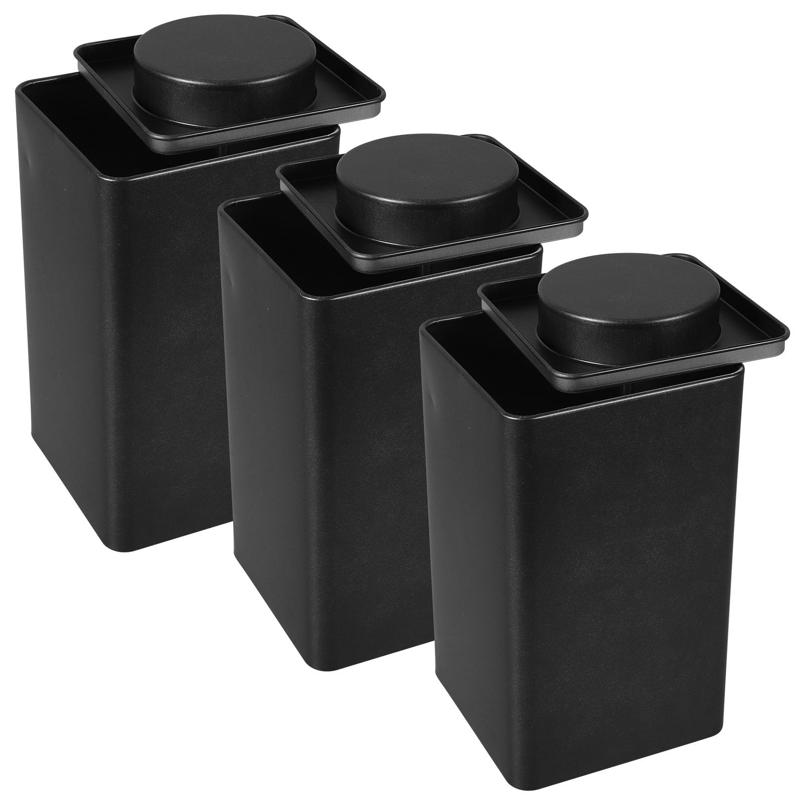 Luxshiny Tea Coffee Sugar Canisters 3pcs Stainless Steel Tea Coffee Sugar Canisters for Home or Office, Vintage Style Kitchen Storage Set