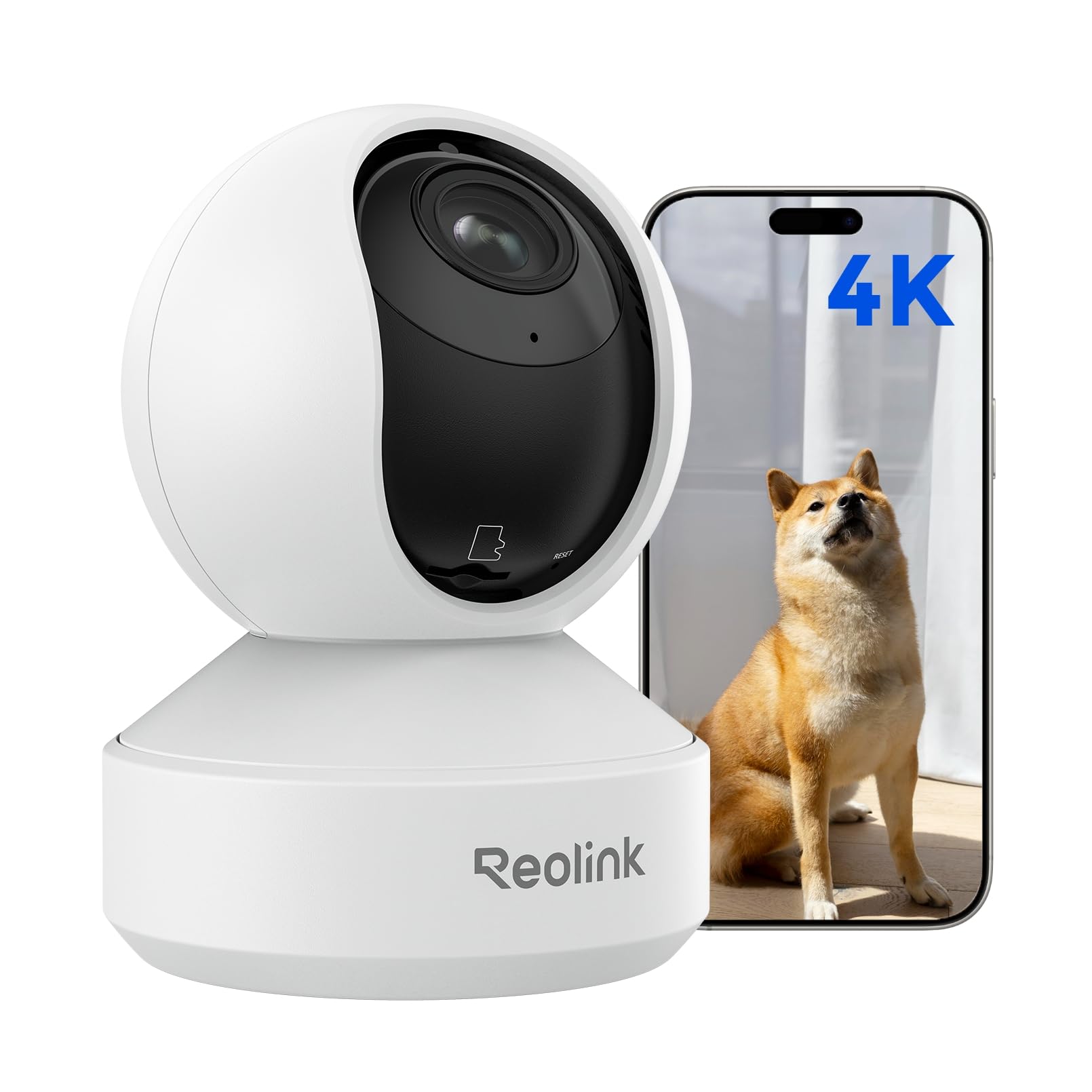 Reolink ペットカメラ 4K 3倍光学ズーム 5GHz WiFi 6対応 見守りカメラ 800万超高画素 自動追跡 AI人物/ペット/泣き声検出 ベビーモニター PTZ 屋内カメラ 360°全方位保護 プライバシーモード 双方向通話 F1.6 暗視強化 防犯カメラ 24h常時録画 留守番 高齢者 犬 猫カメラ ネットワークカメラ Alexa対応 遠隔監視 タイムプラス E1 Zoom商品画像