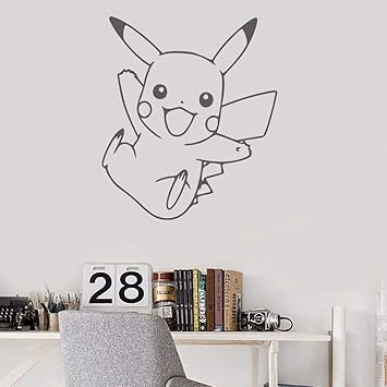 Ziweipp Pikachu Pokemon Wall Sticker For Kids Rooms Art Wall Decal