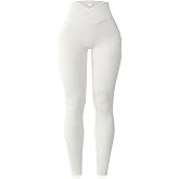 YOAKUKA Yoga Ribbed Leggings for Women High Waisted Tummy Control Seamless Butt Lifting Crossover Workout Gym Athletic Pants