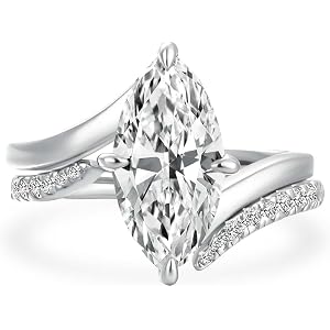 Pzokooi 925 Silver 3ct Marquise Cut Wedding Ring Set