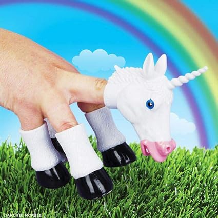 rubber unicorn hand puppet