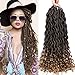 Faux Locs Crochet Hair Deep Wave Braiding Hair With Curly Ends Crochet Goddess Locs Synthetic Braids Hair Extensions (18 Inch (Pack of 3), T27#)