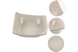 Cabilock Ceramic Seasoning Dish Small Sauce Dish 4.6 Inch White Rough Pottery Japanese Style Dipping Bowl
