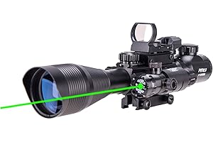 PINTY Tactical Rifle Scope Combo: 3-9x32 3-9x40 4-12x50 4-16x50 Illuminated Optics, Red Dot Sight, Laser, RGB Rangefinder Rif