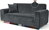 Yeahmart Thick Velvet Sofa Cover 4 Seater Premium Stretch XL Non Slip
