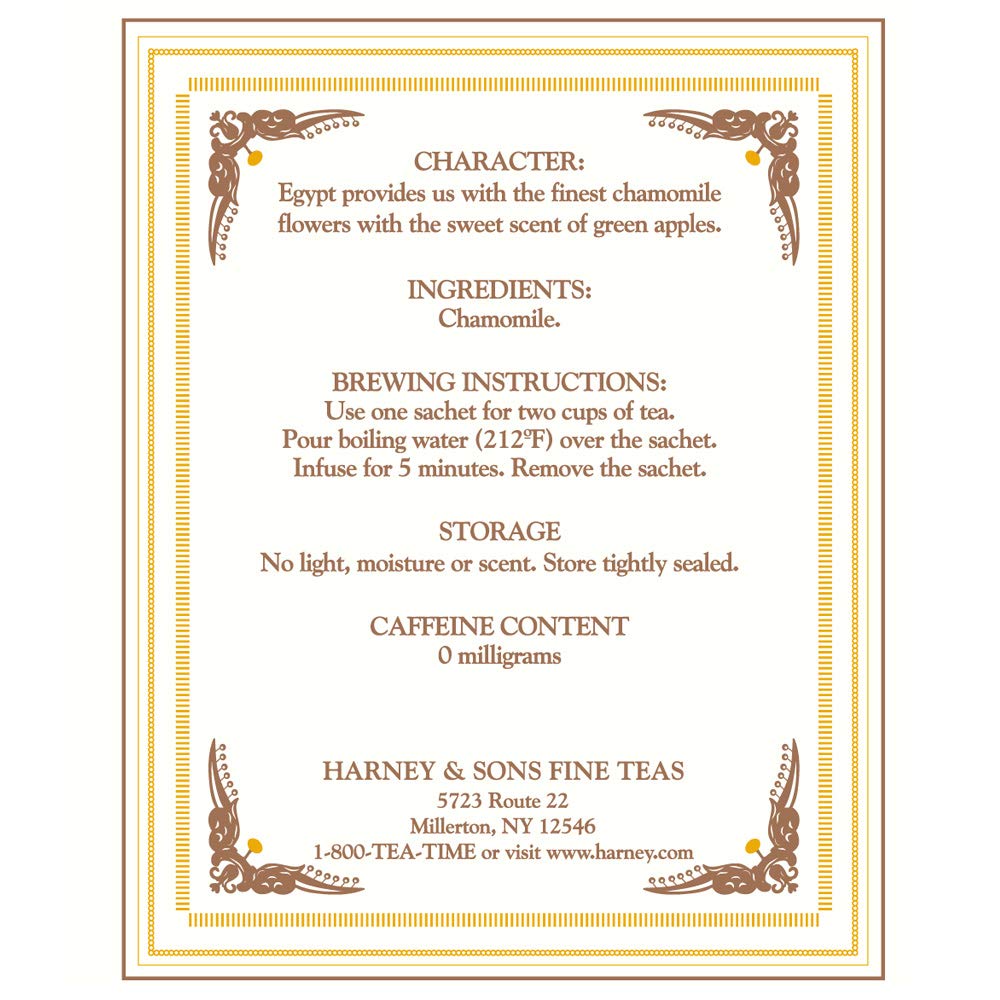 Harney & Sons Chamomile Herbal Tea, Classic Tin, 20 Sachets, white : Harney And Sons Tea : Grocery & Gourmet Food