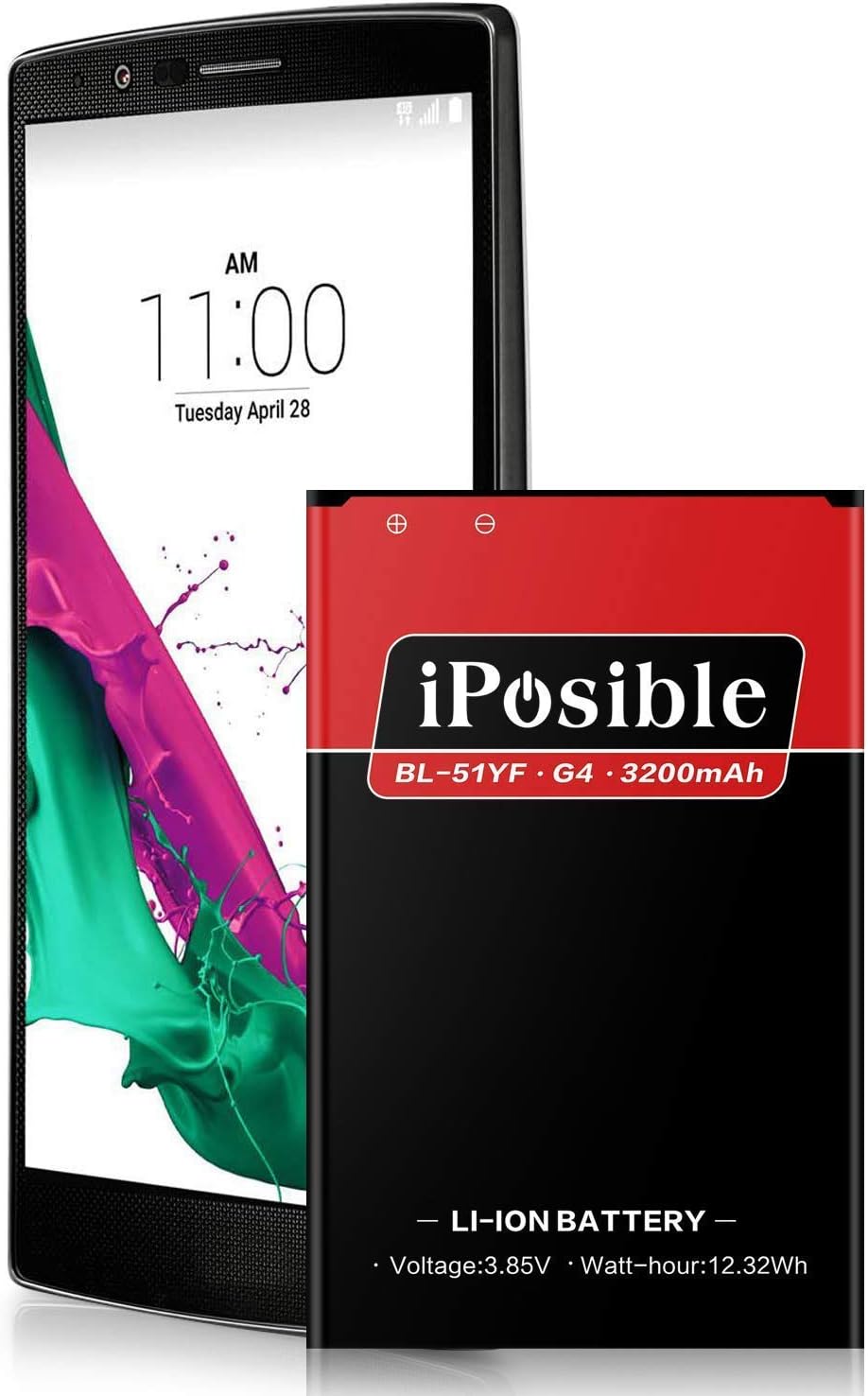 LG G4 Battery, iPosible Li-ion Battery Replacement 3200mAh for LG G4 BL-51YF H810(at&T), LS991(Sprint),VS986(Verizon), H811(T-Mobile),US991 H812 H815,VS999 F500 | G4 Spare Battery