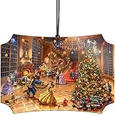 Disney – Beauty and The Beast - This 4” x 2.5” Hanging Metal Print Accessory – Limited Edition Officially Licensed Collectible | Complimentary Velveteen Gift Bag AMBERL144