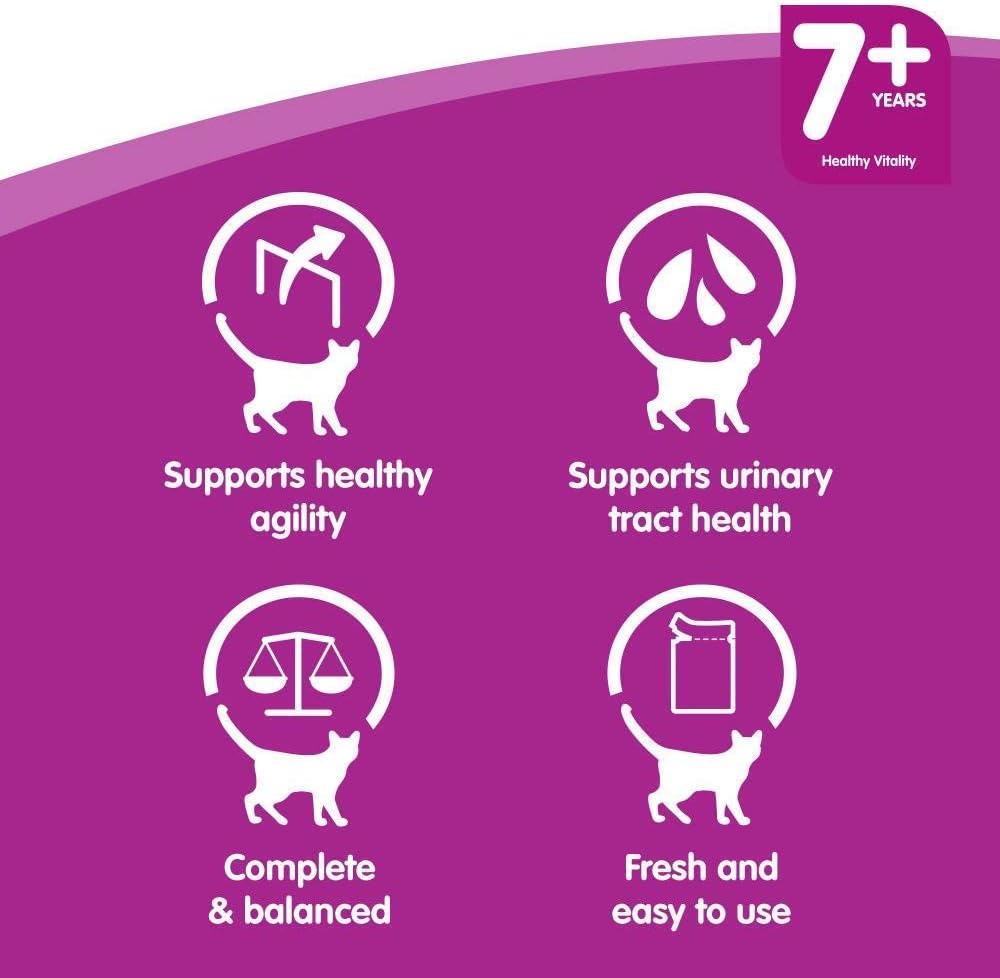 Whiskas 7+ - Wet Cat Food for Senior Cats - Poultry Selection in Jelly - 12 x 100 g, 100 g (Pack of 12) - Image 4
