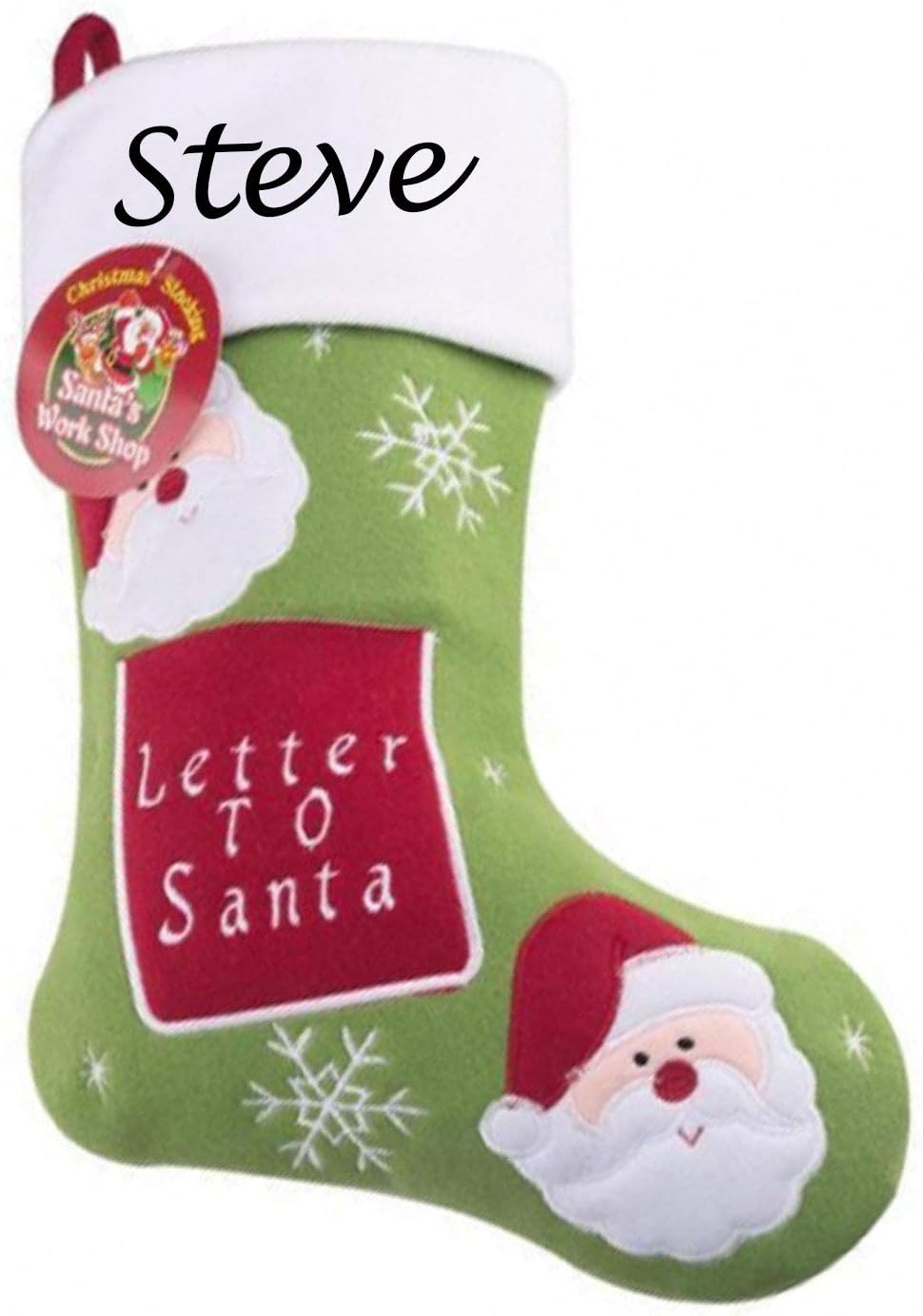 vpk Letter to Santa Personalized Christmas Stockings | Custom Name Xmas Stocking | Deluxe Plush Christmas Stocking 40 x 25cm stg020