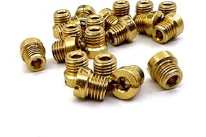 BAYWORD For Holley Carburetor 1/4-32 Gas Main JETS ASSORTMENT KIT The aperture size is:60 61 62 63 64 65 66 67 68 69,10 sets in total, 2 pcs per size,Thread size: 1/4"-32