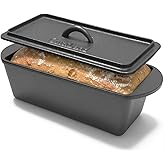 Cuisiland Rectangular Cast Iron Bread Loaf Pan, Heavy Duty 11x4.75x4,25" (14" L/Handles) with Lid (BLP137)