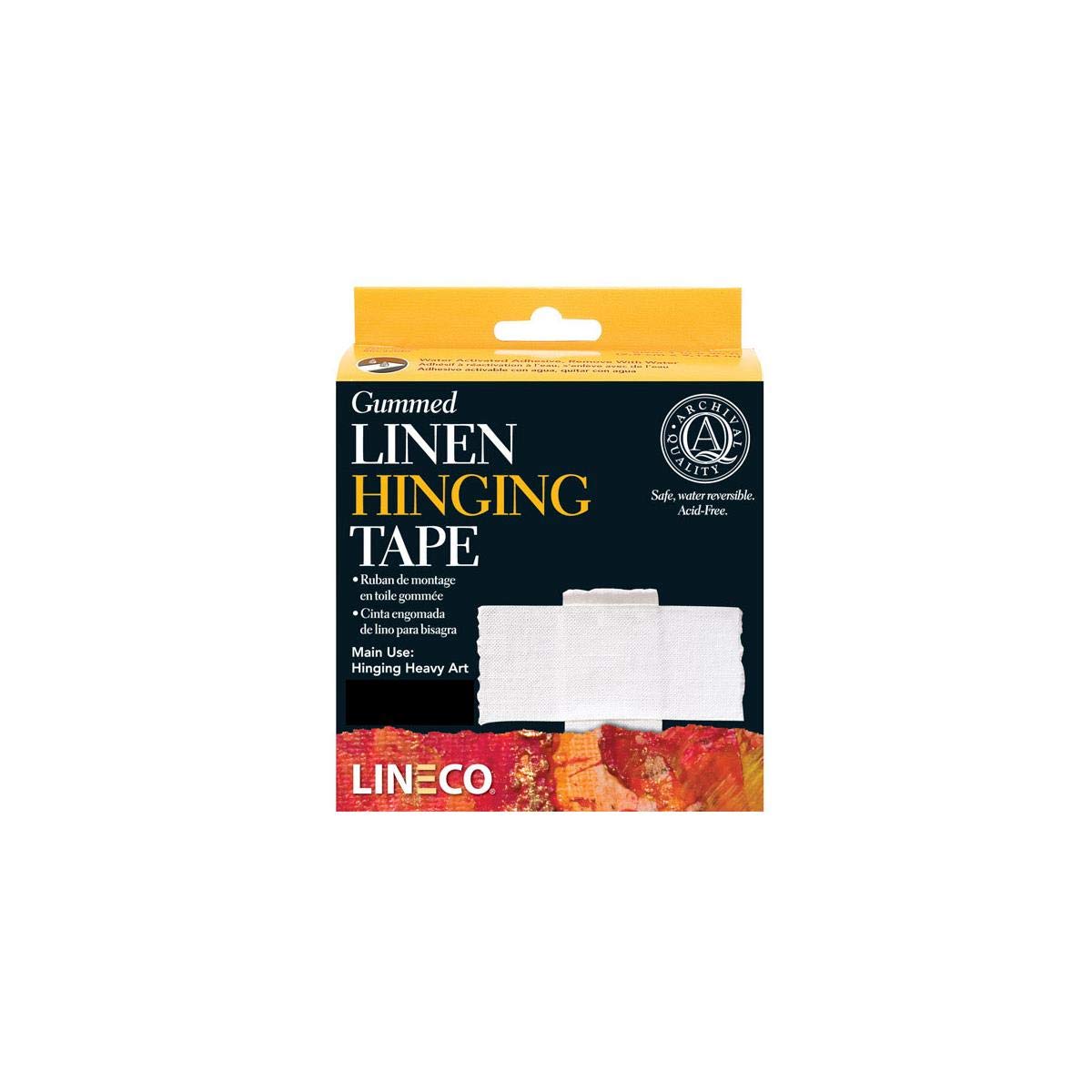 Lineco AcidFree Gummed Linen Tape, 1" x 300', Color White