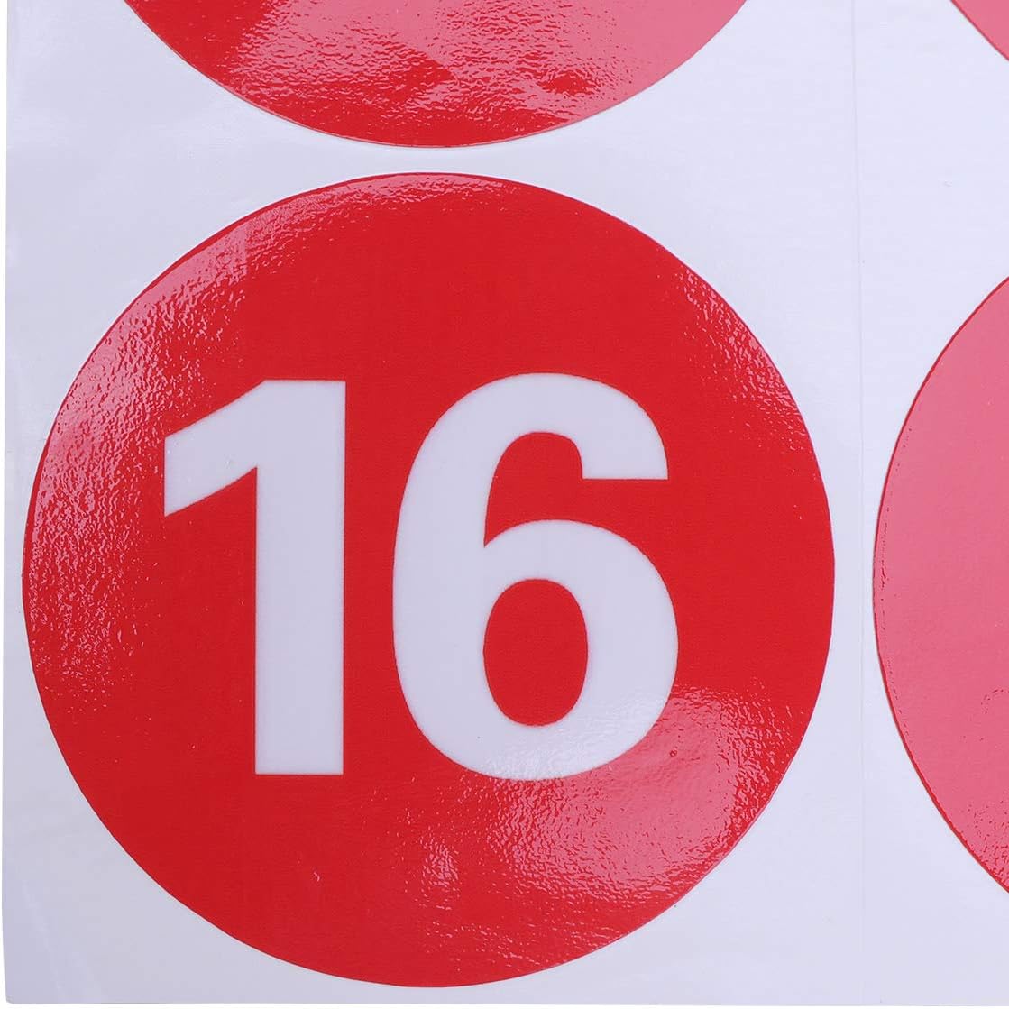 STOBOK PVC Round Number Stickers Big Red Digital Adhesive Stickers 1-20 Number Line-Up Helper Stickers Antistatic - 3.7inch / 9.5cm - Image 5