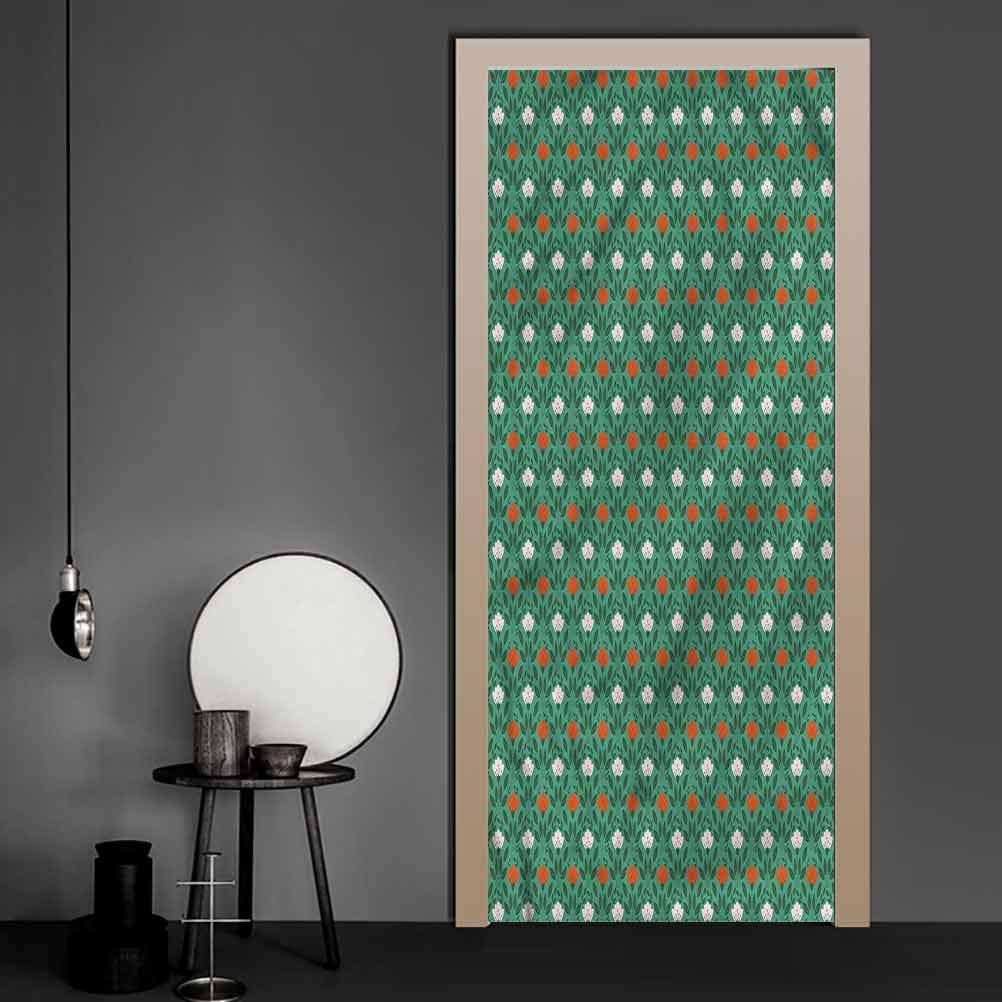 Door Sticker Garden Art, Ornate Spring Scene SelfAdhesive