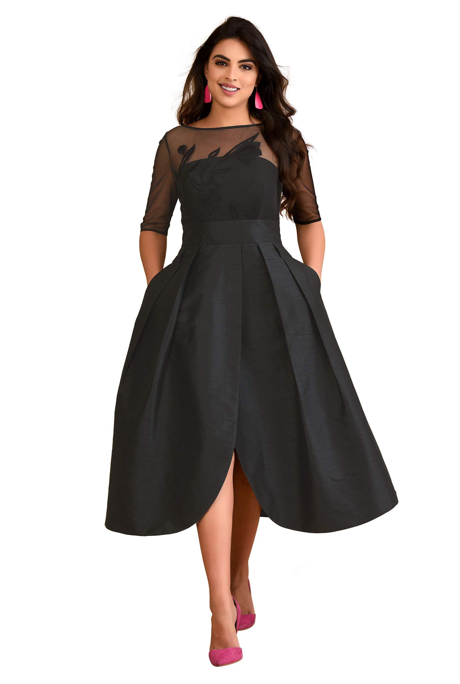 tulip sleeves sweetheart neckline