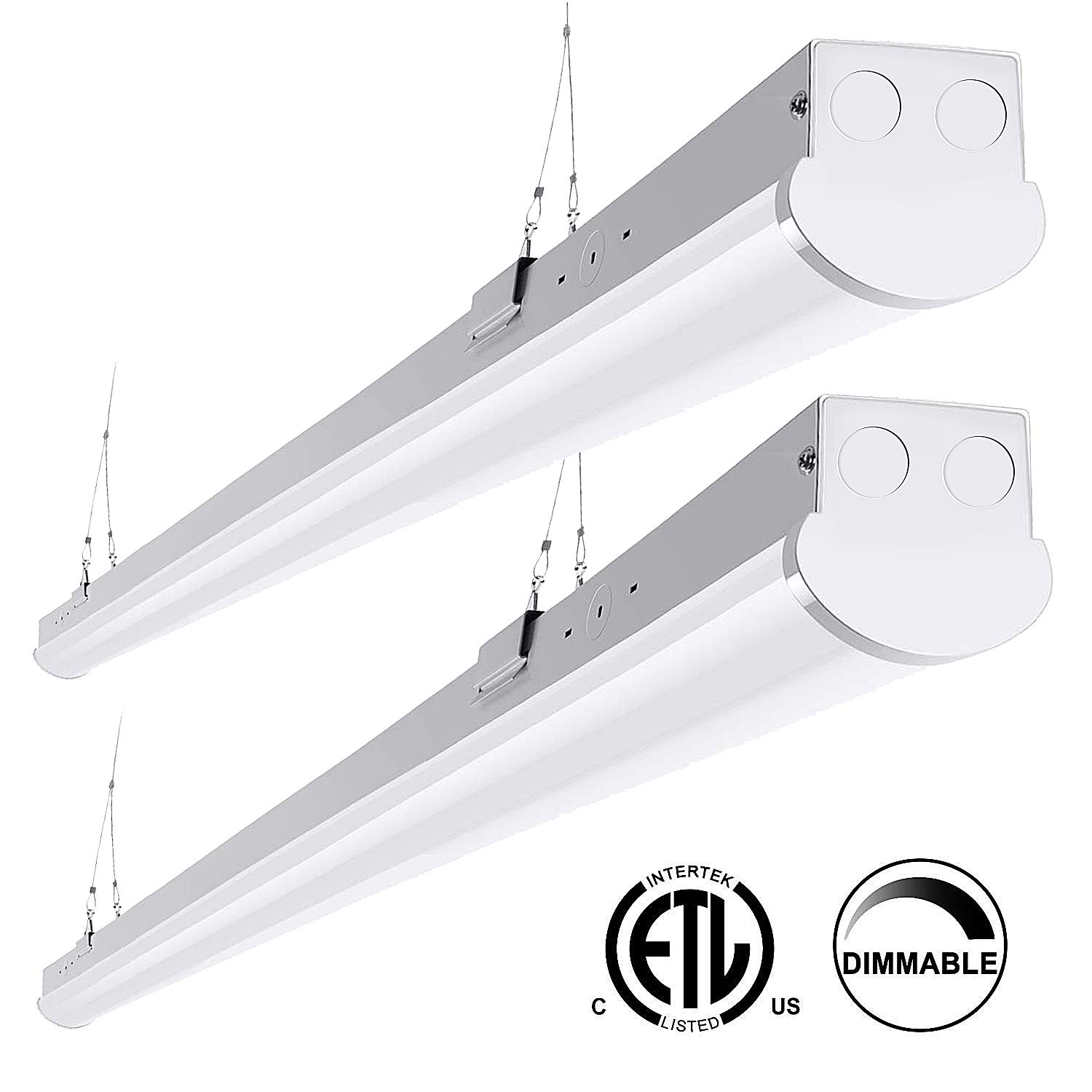 FaithSail 8FT LED Shop Lights, 110W Linkable LED Strip Light, 13200LM, 1-10V Dimmable, 5000K, Commercial Grade Big Size 8 Foot Linear Ceiling Lighting Fixtures for Warehouse, Garage, Workshop, 2 Pack