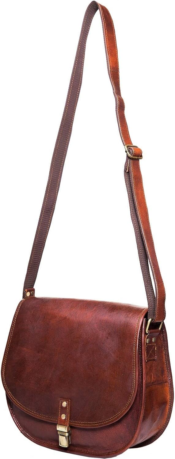 URBAN LEATHER 12 Inch Women's Crossbody Leather Shoulder Bag Handbag - Image 4
