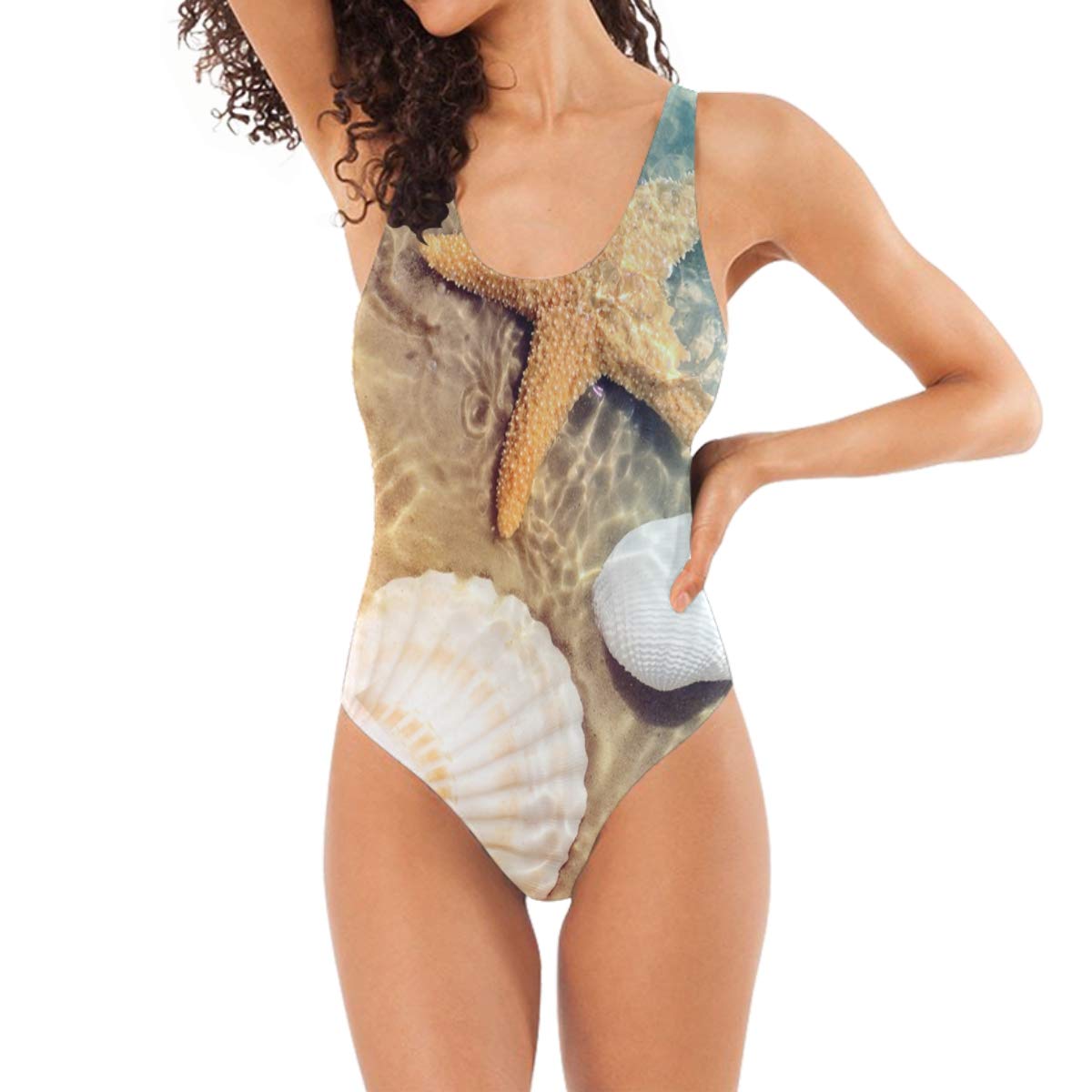 Women's Swimsuits - Starfish and Seashell On The