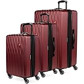 SwissGear 8018 Hardside Expandable Luggage with Spinner Wheels, Wine, 3-Piece Set (20/24/27)