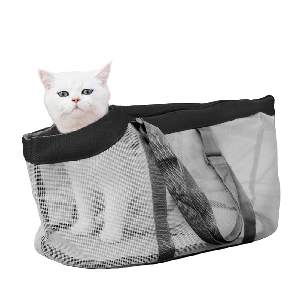 Soft Sided Pet Carrier Padded Dog Cat Travel Carrier Bag Foldable Mesh Pouch Bag Airline Approved for Puppy Guinea Pig Small Medium Animals (handbagblack)