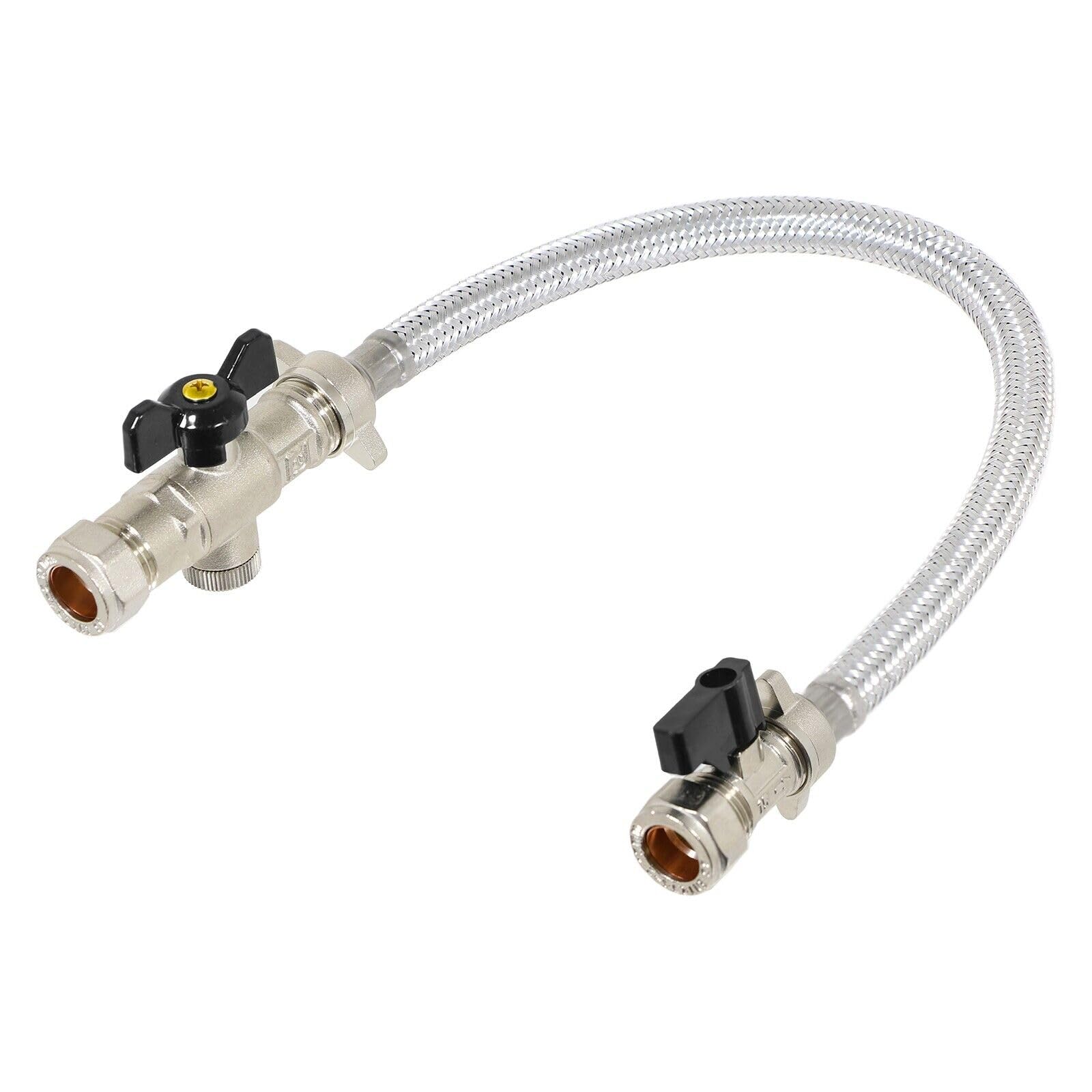 SPARES2GO Combi Boiler Filling Loop Straight Part L Compliant Central Heating Lever Check Valve (15mm x 15mm)