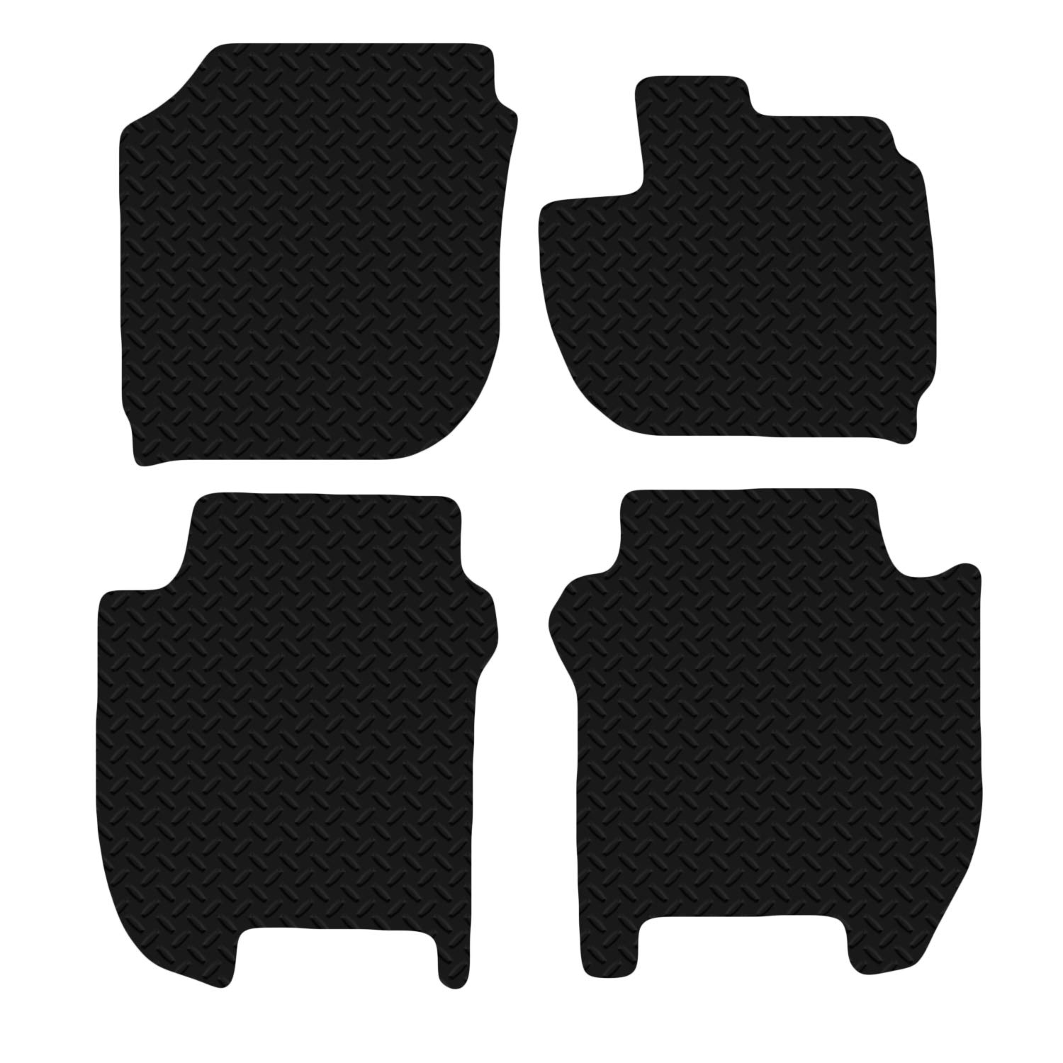 Carsio Car Mats For Honda Jazz Automatic 2015 - Onwards 3mm 4pc Set Tailored Fit Rubber Floor Mat Complete Accessory Black Custom Fitted - Anti-Slip Backing, Heavy Duty & Waterproof