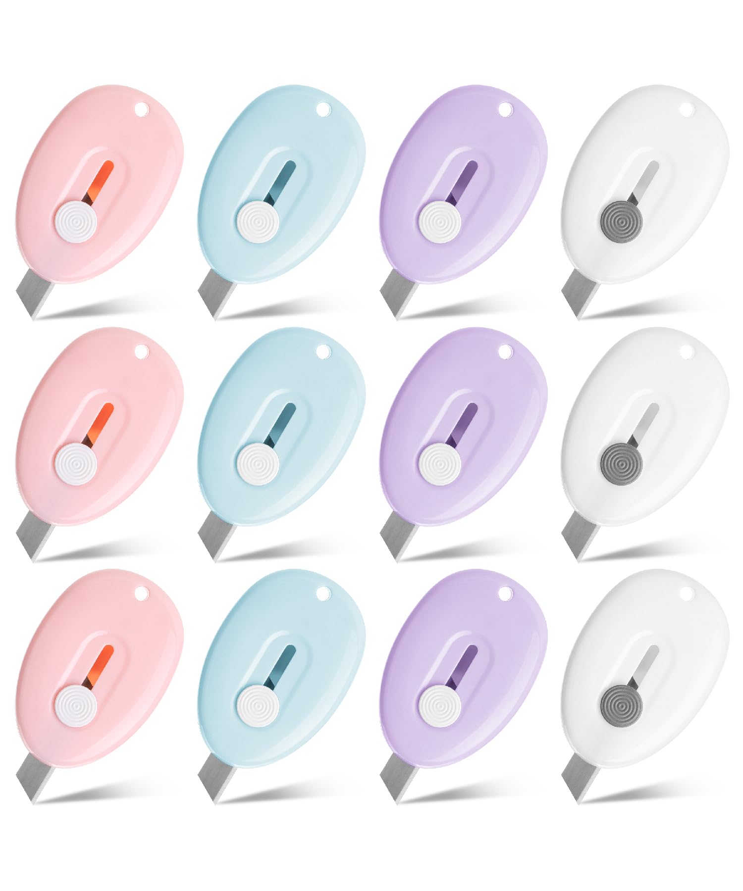 Photo 1 of Bates- Mini Retractable Box Cutter, 12 pcs, Pastel Colors, Small Box Cutter Small, Mini Utility Knife, Mini Box Cutters Retractable, Mini Box Cutter Keychain Utility Knife, Small Box Cutter Mini