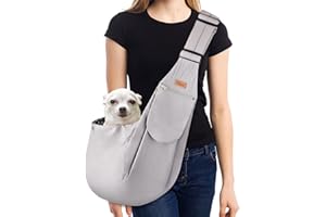 CUBY Dog Cat Sling Carrier Hands Free Reversible Pet Papoose Bag Soft Pouch Tote Purse Carrier for Puppy, Small Dogs Cats Out