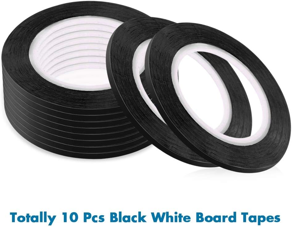 Cridoz 10 Rolls 1/8 Pinstripe Tape Dry Erase Board Tape Whiteboard Thin Tape Lines Pinstriping Graphic Chart Line Grid Marking Tape, 108 Feet Per Roll : Office Products