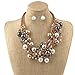 IPINK Fashion Charm Jewelry Pendant Faux Pearl Choker Chunky Statement bib Necklace and Earrings Set