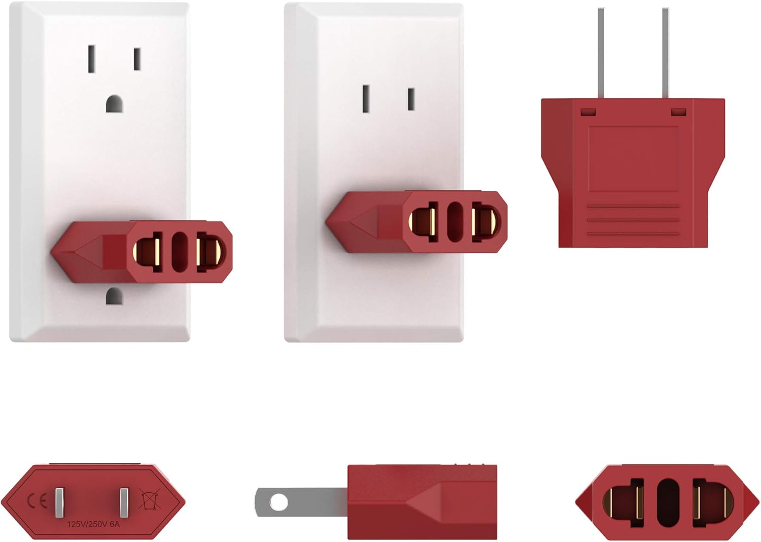 European to US Plug Adapter, Australia China Italy Switzerland Europe To US Plug Adapter, Best Simple Easy To Use Fireproof Safe US Travel Adapter, EU To US Plug Adapter, Outlet Adapter Europe To USA.: Home Audio & Theater